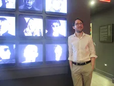 C Mason Wells at the Quad Cinema video wall